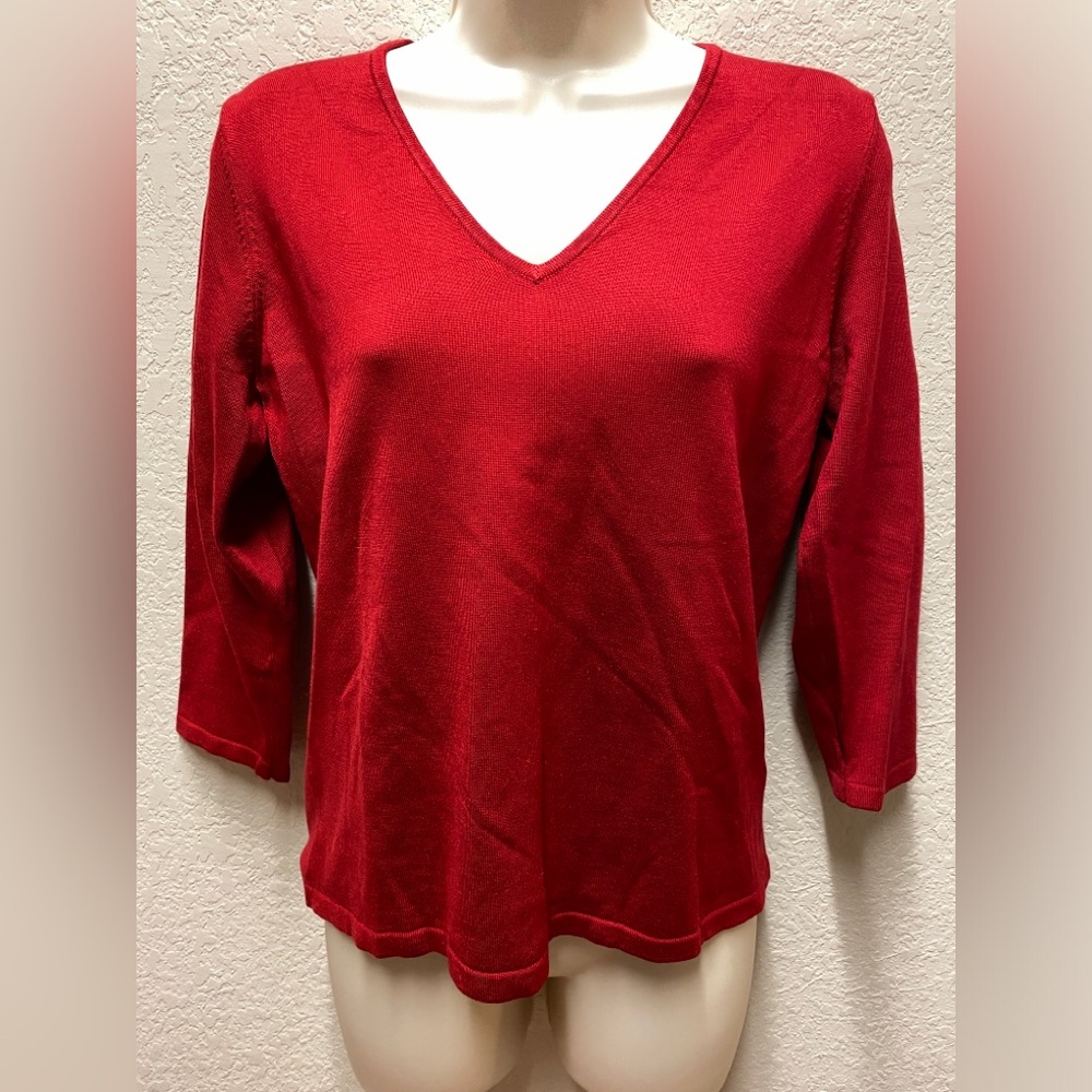 Lauren Ralph Lauren Green Label Silk V-Neck Shirt Sz S